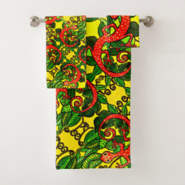 Conjunto De Toalhas 62 Torres de Gecko Vermelhas, SET