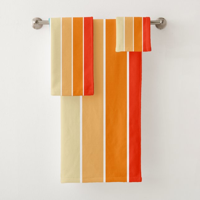 Conjunto De Toalhas 70s Rainbow Stripes (Insitu)