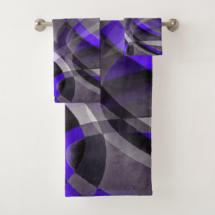 Conjunto De Toalhas 80 Vibes Violet Blue e Cinza Funky.