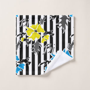Conjunto De Toalhas A cinza amarela azul floral sem emenda das flores