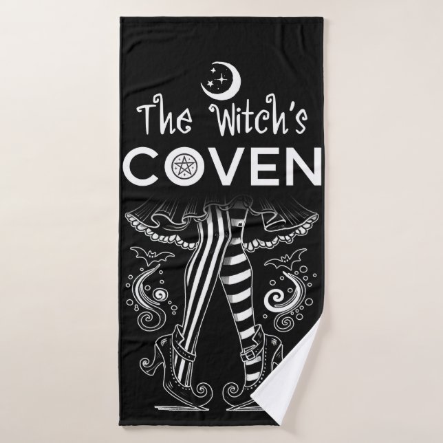Conjunto De Toalhas A Coven da Bruxa - Pernas de Bruxa Halloween (Toalha de Banho)