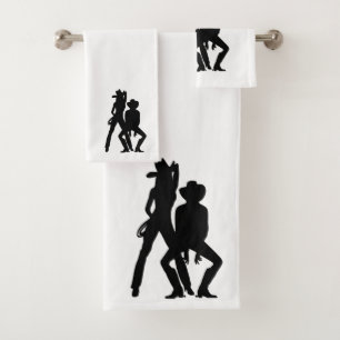 Conjunto De Toalhas A dança da linha ocidental do país ficou ruim