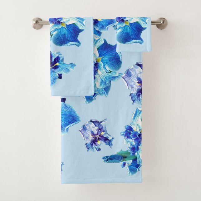 CONJUNTO DE TOALHAS A FLOR DE ÍRIS JAPONESA    (Insitu)
