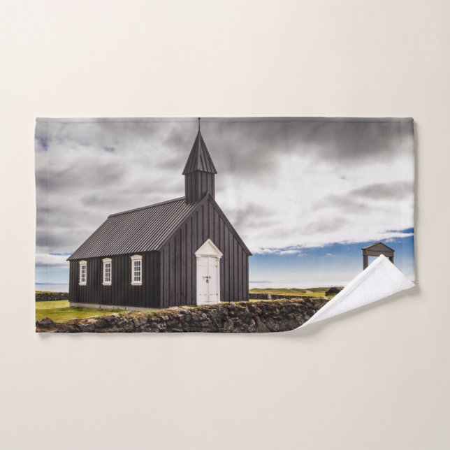 Conjunto De Toalhas A Igreja Negra De Budir, Islândia (Toalha de mão)
