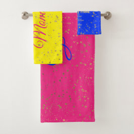 Conjunto De Toalhas A melhor mãe de sempre azul-rosa Modelo