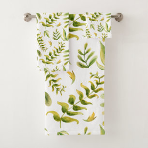 Conjunto De Toalhas A planta verde sae do teste padrão