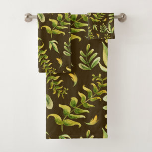 Conjunto De Toalhas A planta verde sae do teste padrão
