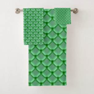 Conjunto De Toalhas A rede, a malha, ou Chainmail verde gostam do