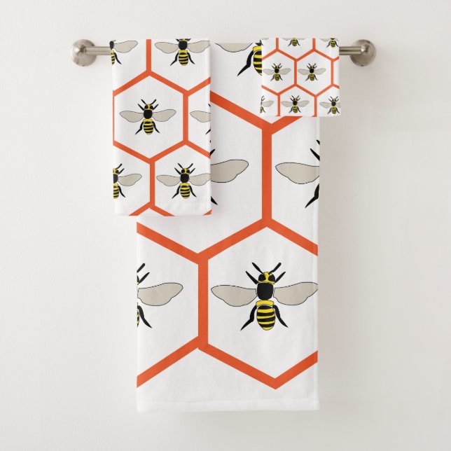 Conjunto De Toalhas Abeja Melífera Favo de Mel Apicultor (Insitu)