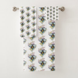 Conjunto De Toalhas Abelha-Cuta E Toalha-Banho-Arco-Íris