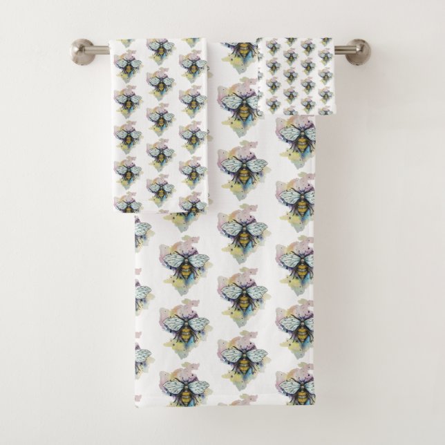 Conjunto De Toalhas Abelha-Cuta E Toalha-Banho-Arco-Íris (Insitu)