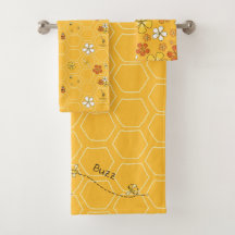 Conjunto de toalhas Abelha & Mel Floral