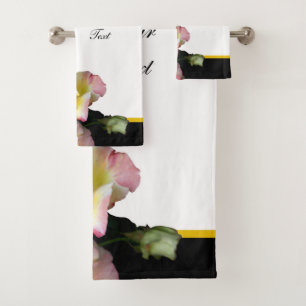 Conjunto De Toalhas Abelha nas flores amarelas cor-de-rosa