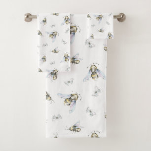 Conjunto De Toalhas Abelhas de Aquarela