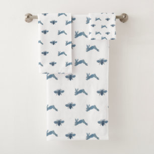 Conjunto De Toalhas Abelhas de coelhinho branco azul
