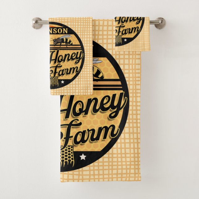Conjunto De Toalhas Abelhas de mel Fazenda personalizada (Insitu)
