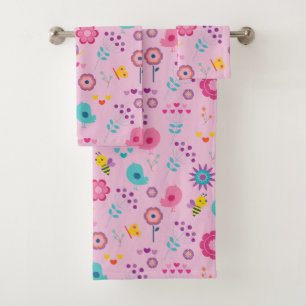 Conjunto De Toalhas Abelhas E Flores De Aves Cuecas