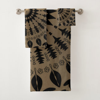 Conjunto De Toalhas "Abraçar Altura com Estêncil de Ouro