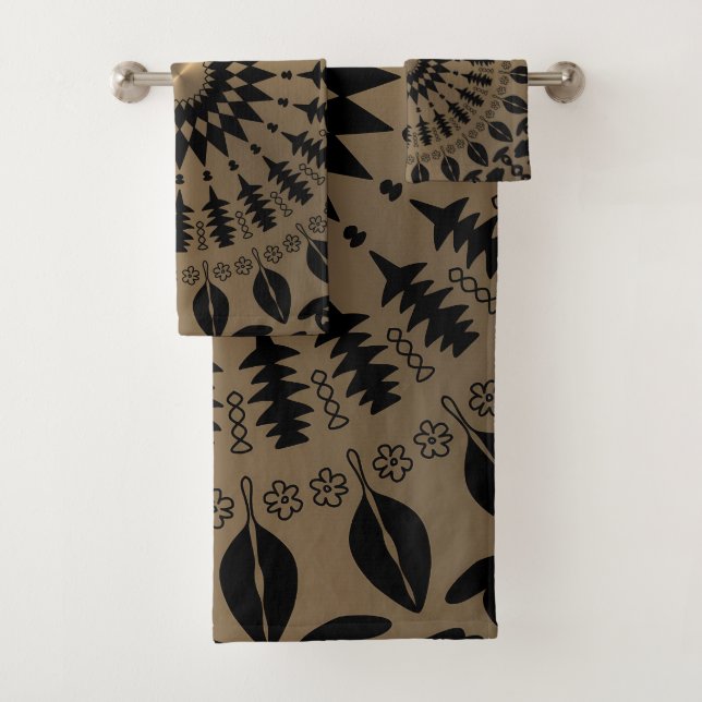 Conjunto De Toalhas "Abraçar Altura com Estêncil de Ouro (Insitu)