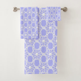 Conjunto De Toalhas Abstract Flower Mandala Pattern on Light Blue
