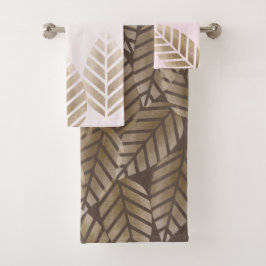 Conjunto De Toalhas Abstract Pine Cones Of Copper And Platinum Pattern