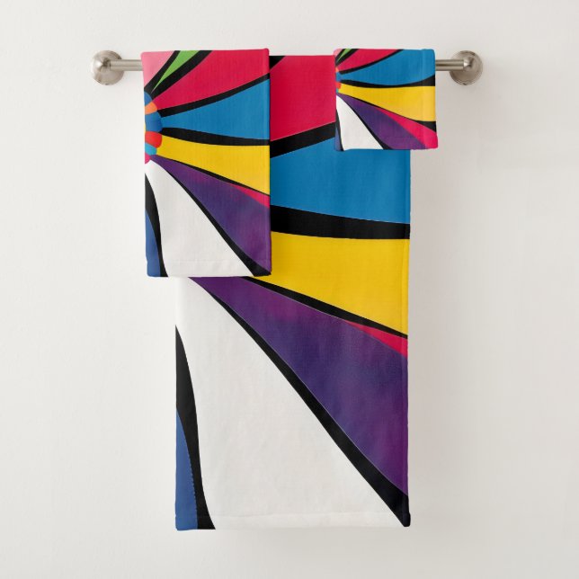 Conjunto De Toalhas Abstrato 7 do ventilador de cores (Insitu)