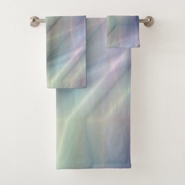 Conjunto De Toalhas abstrato azul roxo e verde (Insitu)