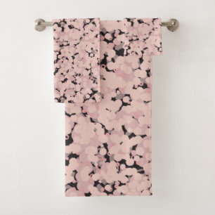 Conjunto De Toalhas abstrato cinza rosa carvão