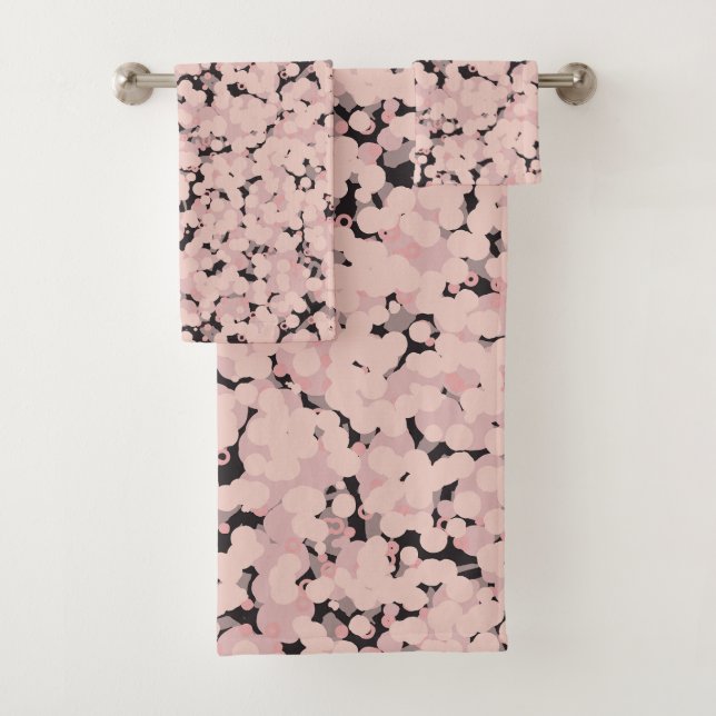 Conjunto De Toalhas abstrato cinza rosa carvão (Insitu)
