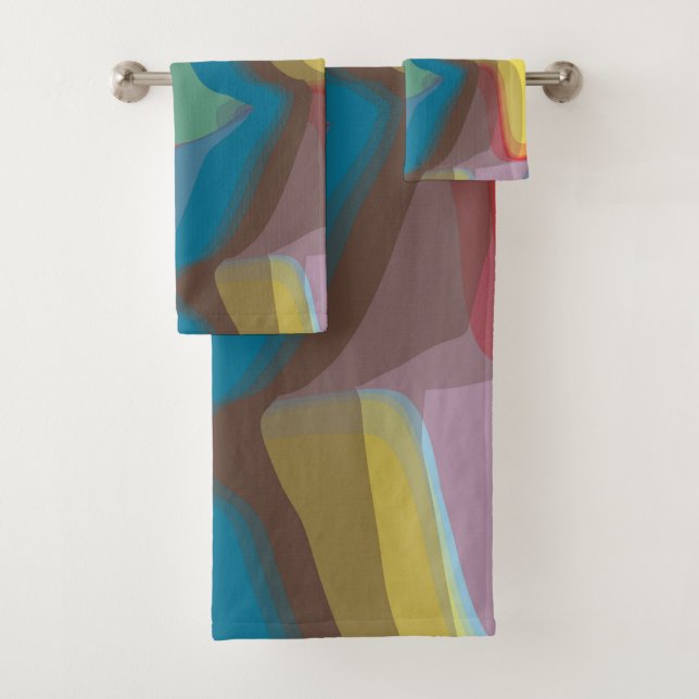 Conjunto De Toalhas Abstrato colorido (Insitu)