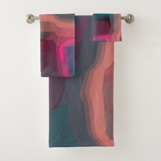 Conjunto De Toalhas Abstrato colorido (Insitu)