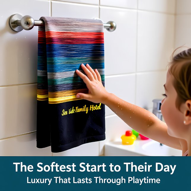 Conjunto De Toalhas Abstrato contemporâneo em azul vermelho e prata ma (Criador carregado)