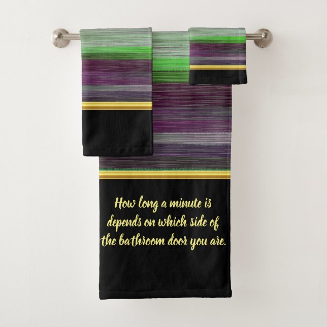 Conjunto De Toalhas Abstrato Contemporâneo em banho de cinza verde rox (Insitu)