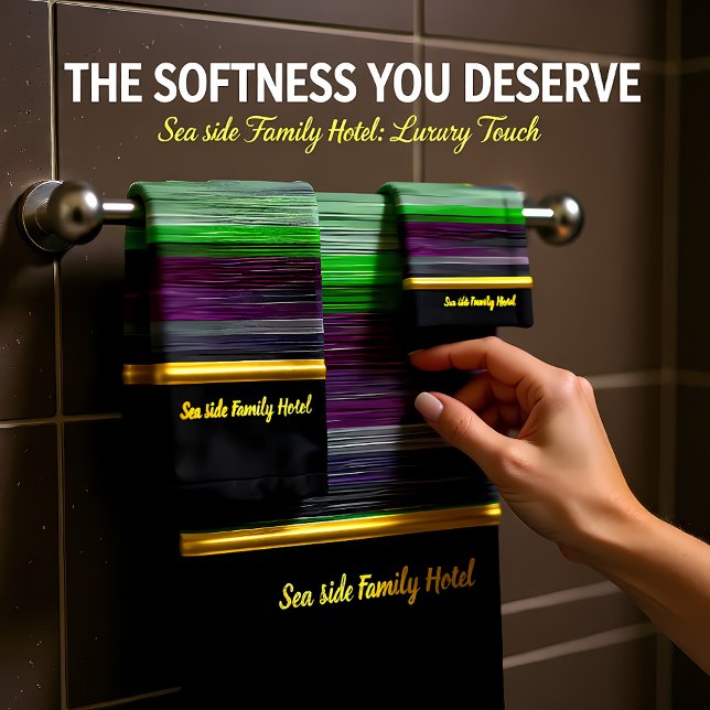 Conjunto De Toalhas Abstrato Contemporâneo em cinzas roxas verdes (Criador carregado)