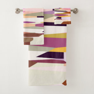 Conjunto De Toalhas Abstrato cor-de-rosa, púrpura e laranja