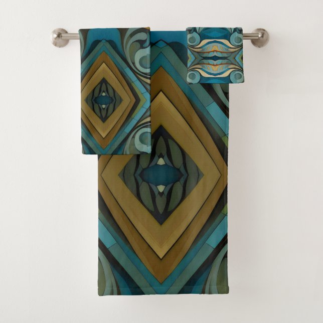 Conjunto De Toalhas Abstrato Cubist Inspirou a Art Deco 9 (Insitu)