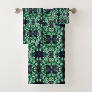 Conjunto De Toalhas Abstrato das Flores de Margarida Verde Africanas