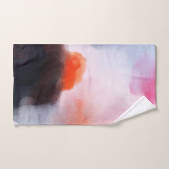 Conjunto De Toalhas Abstrato de Aquarela Moderna Escura (Toalha de mão)