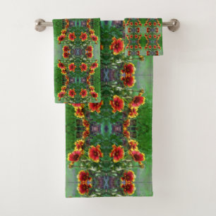 Conjunto De Toalhas Abstrato de Aquarelas do Flor em Aberto