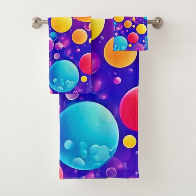 Conjunto De Toalhas Abstrato de Arte Colorida (Insitu)