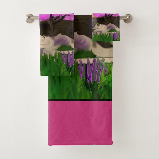 Conjunto De Toalhas Abstrato de Árvores de Algodão Doces (Insitu)