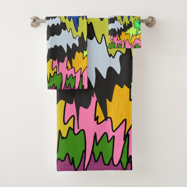 Conjunto De Toalhas Abstrato de cor branca com escoamento líquido (Insitu)
