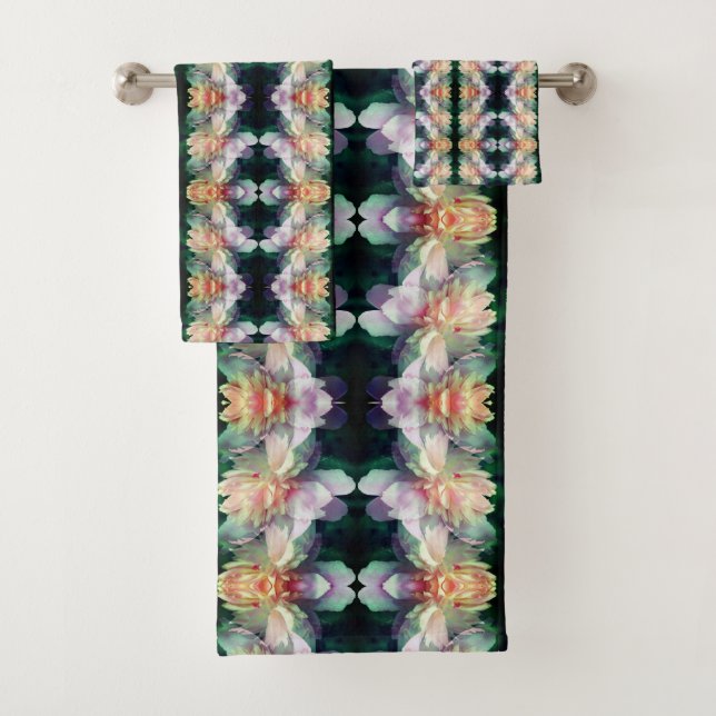 Conjunto De Toalhas Abstrato de Flor de Peony Rosa (Insitu)
