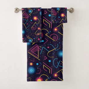 Conjunto De Toalhas Abstrato de formas geométricas design