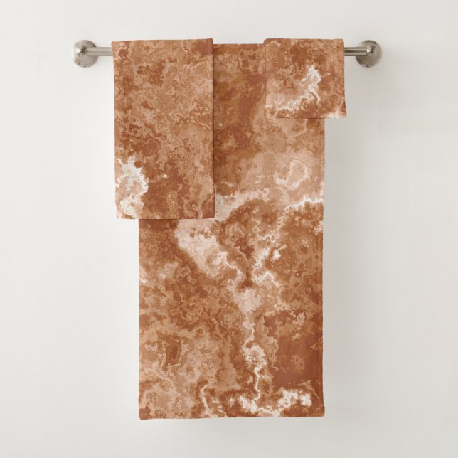 Conjunto De Toalhas Abstrato de mármore de ferrugem (Insitu)