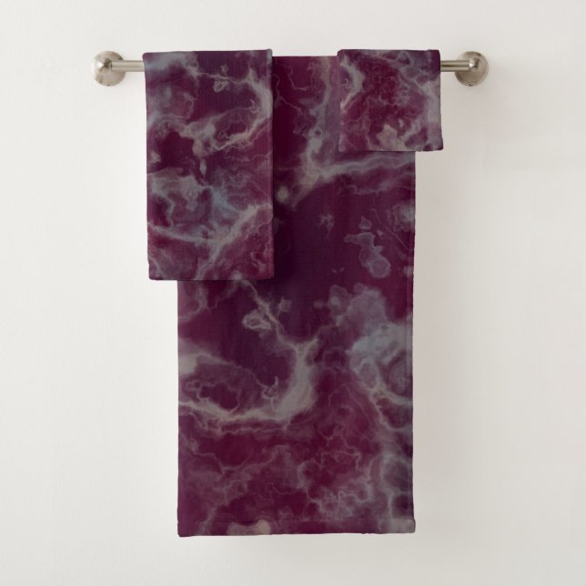Conjunto De Toalhas Abstrato de Mármore de Vinho (Insitu)