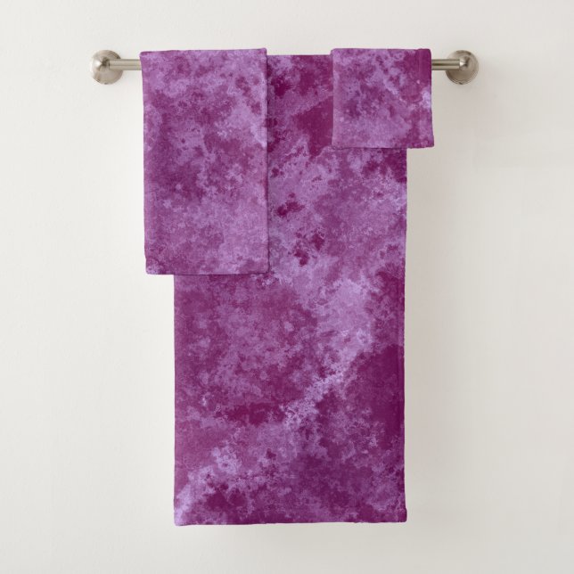 Conjunto De Toalhas abstrato de mármore roxo e rosa (Insitu)