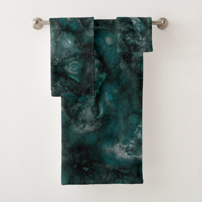 Conjunto De Toalhas Abstrato de pedra verde-alta (Insitu)