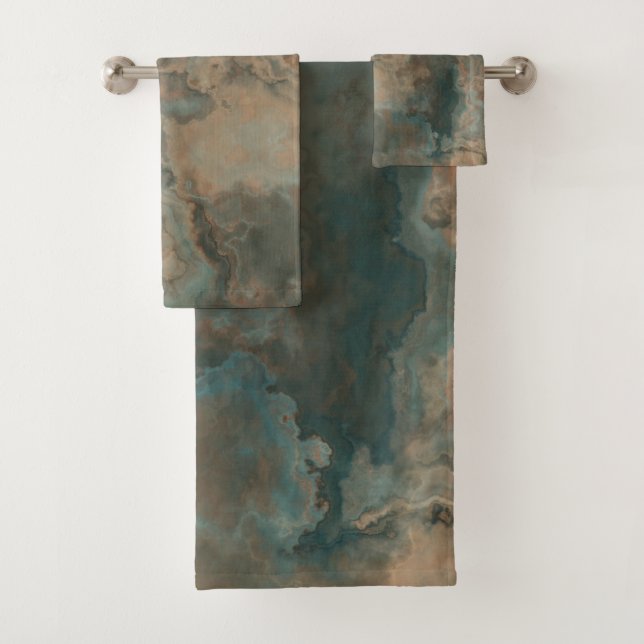 Conjunto De Toalhas Abstrato de Tártaro Marble (Insitu)