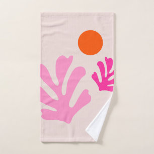 Conjunto De Toalhas Abstrato deixa formas modernas cor-de-laranja cor-
